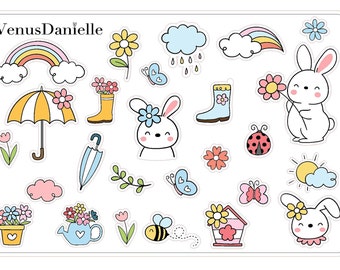 Spring Planner Sticker Sheet: Floral Pastel Decor