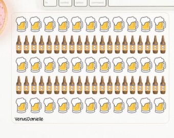 Beer Planner Stickers, Beer Bottle Stickers, Drinking Stickers, Beer Mug Stickers, Beer Stickers for Use in Erin Condren