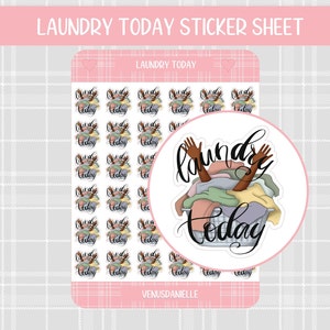 Laundry Planner Stickers, Functional Planning, Chore Sticker Sheet, Cleaning Stickers for Planners and Calendars, Housework Sticker, Icon image 1