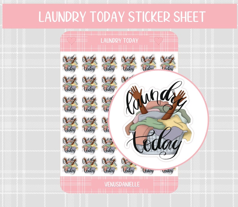 Laundry Planner Stickers, Functional Planning, Chore Sticker Sheet, Cleaning Stickers for Planners and Calendars, Housework Sticker, Icon image 1