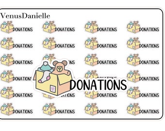 Donations Reminder Planner Stickers, Charitable Giving