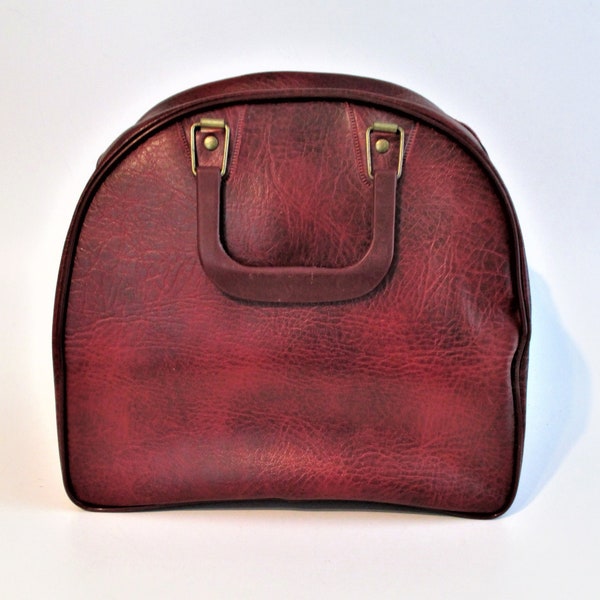 Marbled Burgundy Vintage Bowling Ball Bag