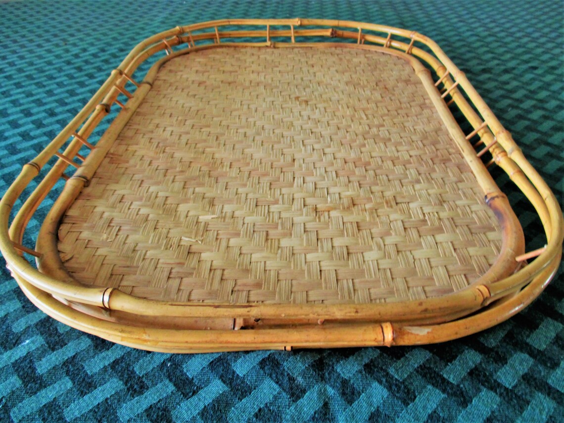 Bamboo Lap/Serving Trays Set of 2 Etsy