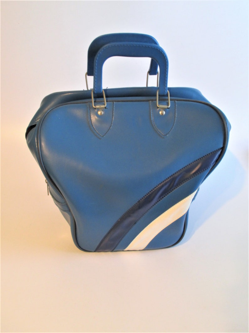 Vintage Blue Bowling Ball Bag