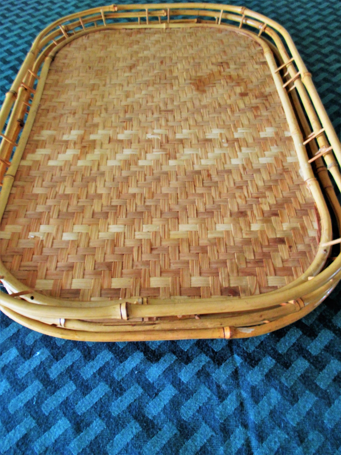 Bamboo Lap/Serving Trays Set of 2 Etsy