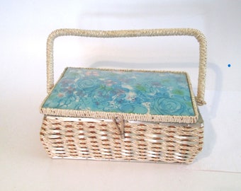 Vintage Wicker Sewing Basket