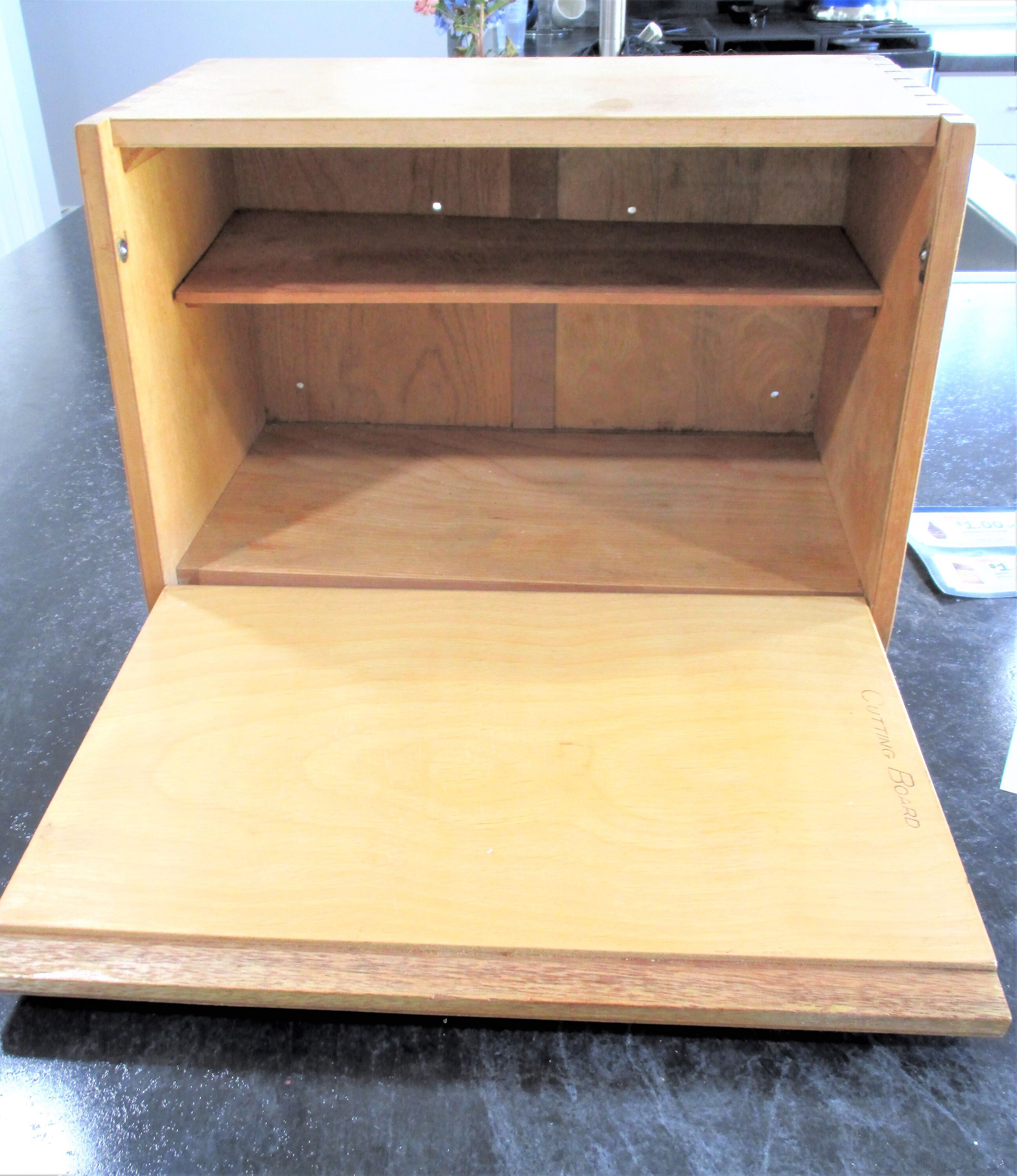 Vintage Wood Bread Box Woodpecker Woodware Etsy