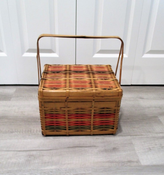 Vintage Wicker Picnic Basket - image 1