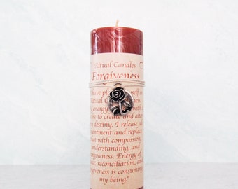 Forgiveness Pillar Candle with Pewter Pendant