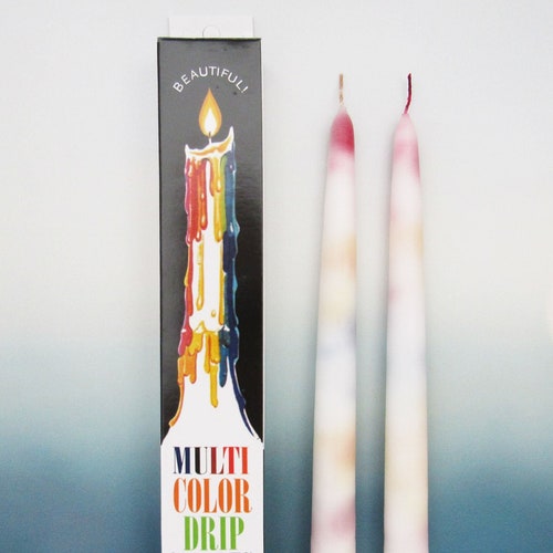 2pack Multicolor Drip Candles Rainbow Drip Candle 2 per Etsy