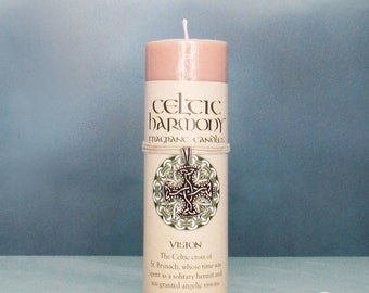 Vision Celtic Harmony Scented Pillar Candle with Pewter Pendant