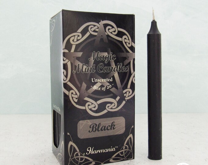 Black Spell Candles box of 20 Magic Mini Candles by Harmonia Etsy