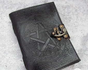 Black Pentagram Leather Journal