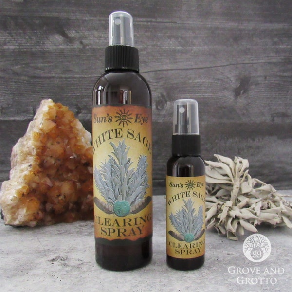 Sun's Eye White Sage Clearing Spray - Choose Size (2 oz or 8 oz)