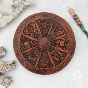 Wheel of the Year Small Plaque (Wood Color)