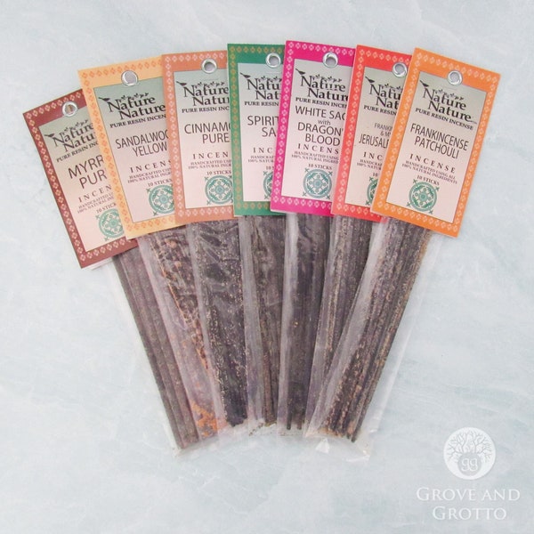 Nature Nature Resin Incense Sticks (One Package of 10 Sticks) - Choose Scent!