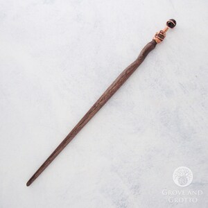 Garnet and Oak Wand