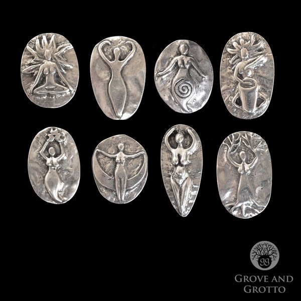 Charms of Avalon - One Pewter Pocket Stone by Deva Designs - Choose Style!