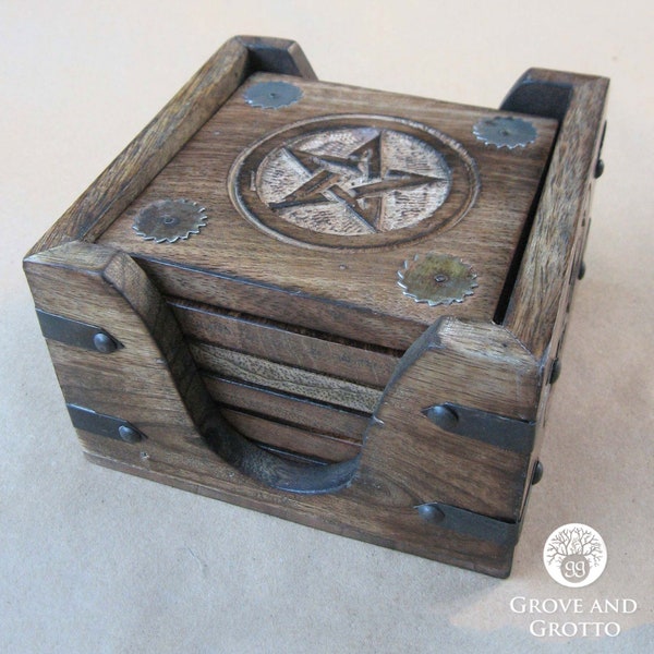 Pentagram Wood Coasters (Set of 6)