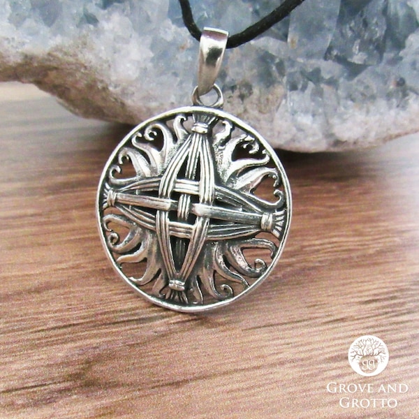 Brigid Cross Medallion Pendant (Pewter)