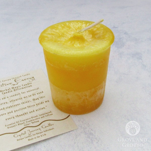 Positive Energy Votive Candle by Crystal Journey (Herbal Magic Candles)