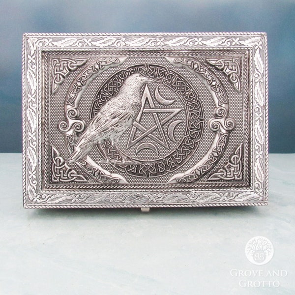 Silver Raven Trinket Box