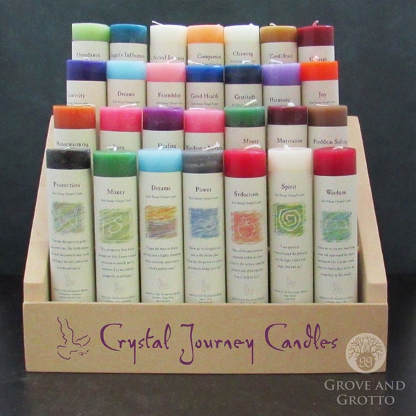 Bougie Herbal Magic Pillar par Crystal Journey (Choisissez-en une)