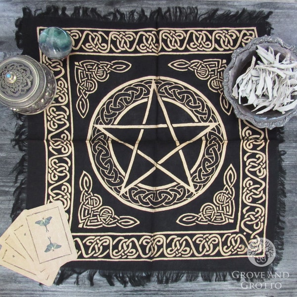 Gold Pentagram Altar Cloth (18 Inches)
