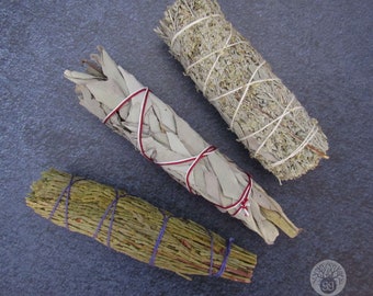 Classic Herb Bundle Trio (Cedar, White Sage, and Blue Sage)