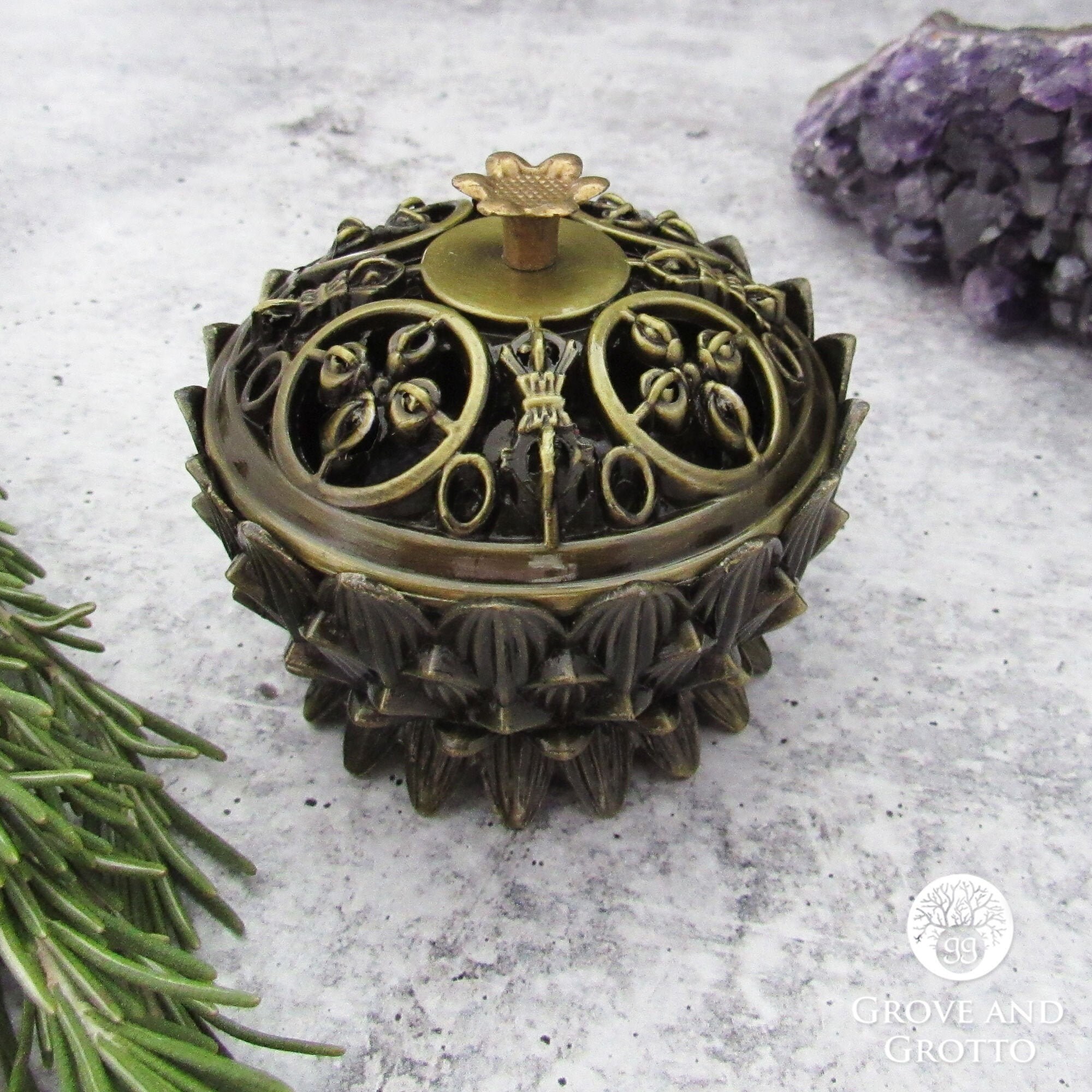Lotus Spiral Incense Burner Altar Incense Small Size 2”x3” W/Coil Incense Holder Lotus Spiral Incense Burner Altar Incense Small Size 2”x3” W/Coil Incense Holder
