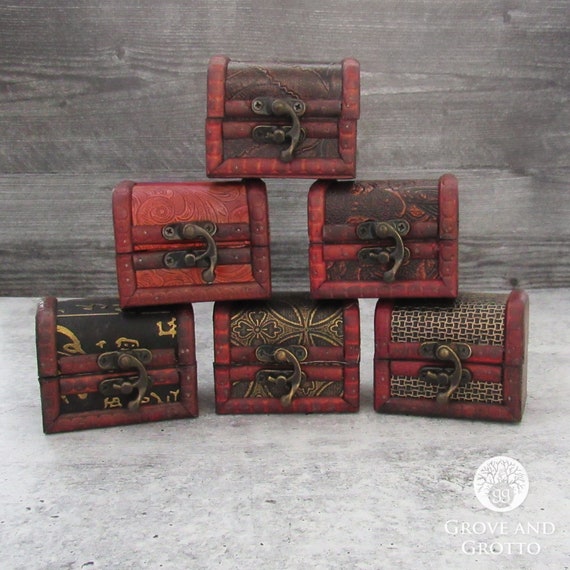 Mini Coquillage Bijoux Treasure Chest Box ~ Select Style Paire ~ 2" X 2-1/2" x 1-1/2" 