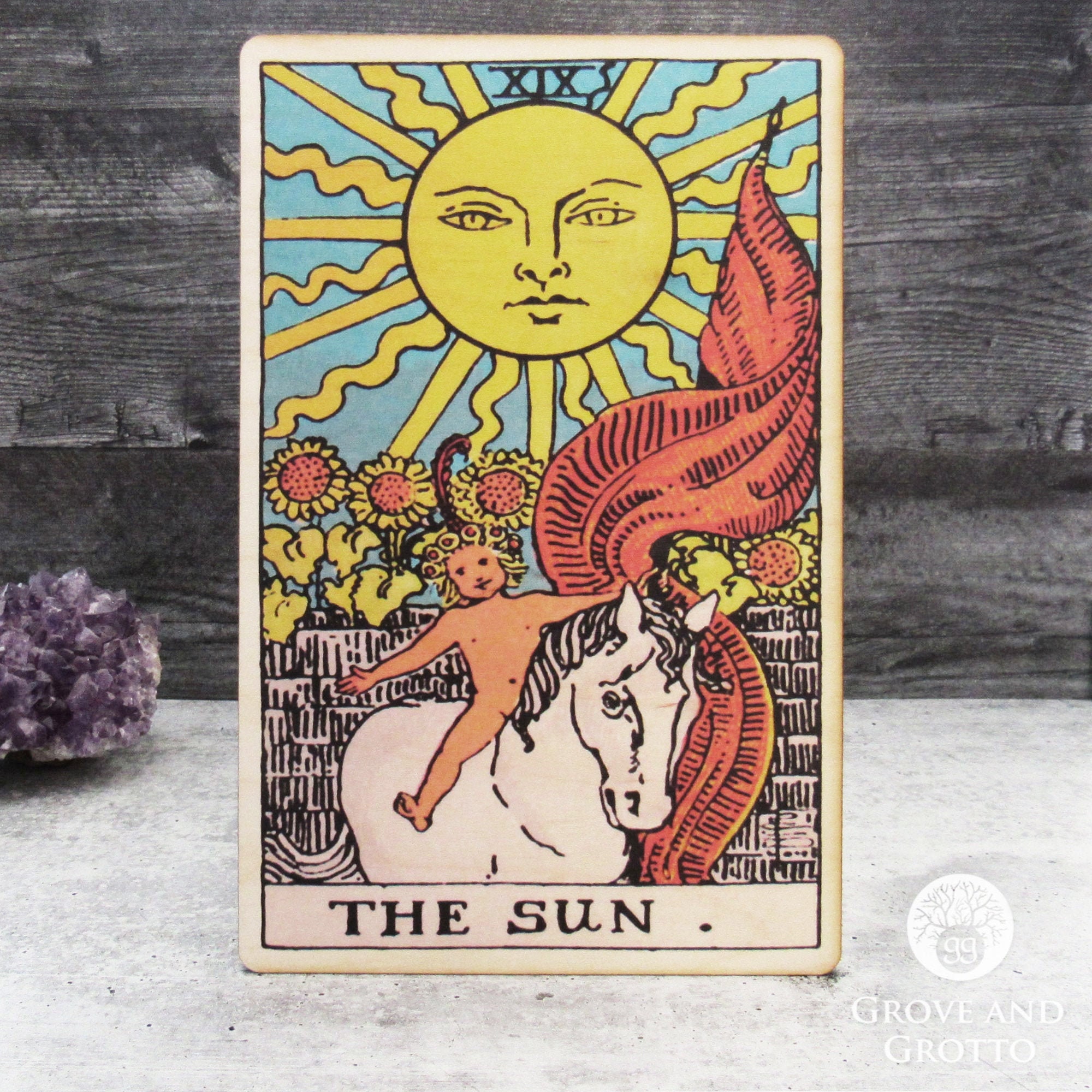 Tarot Card Necklace , Double-sided the Sun X the Strength Tarot