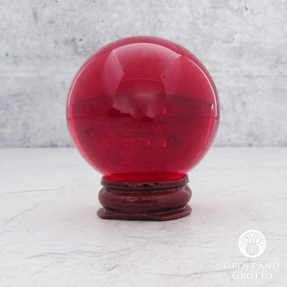 50mm Boule De Cristal Rouge Boule Décorative Art Décor Photographie  Accessoire