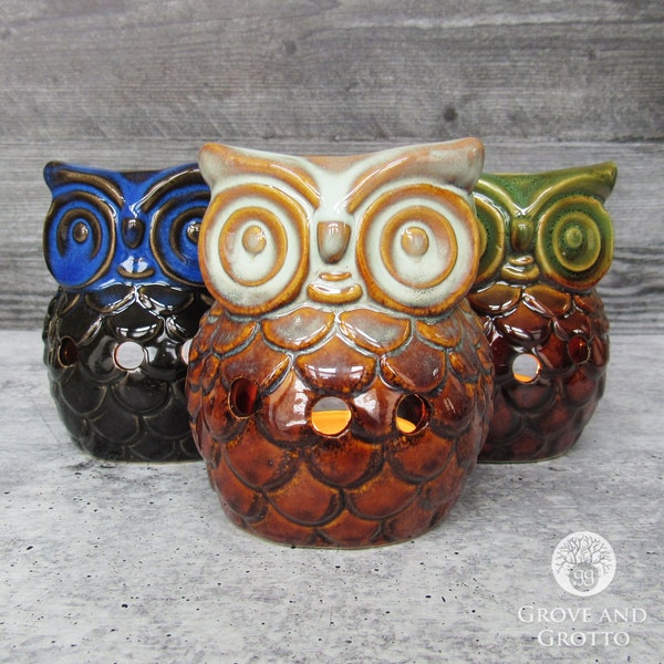 Ceramic Owl Aroma Lamp - Choose Color!
