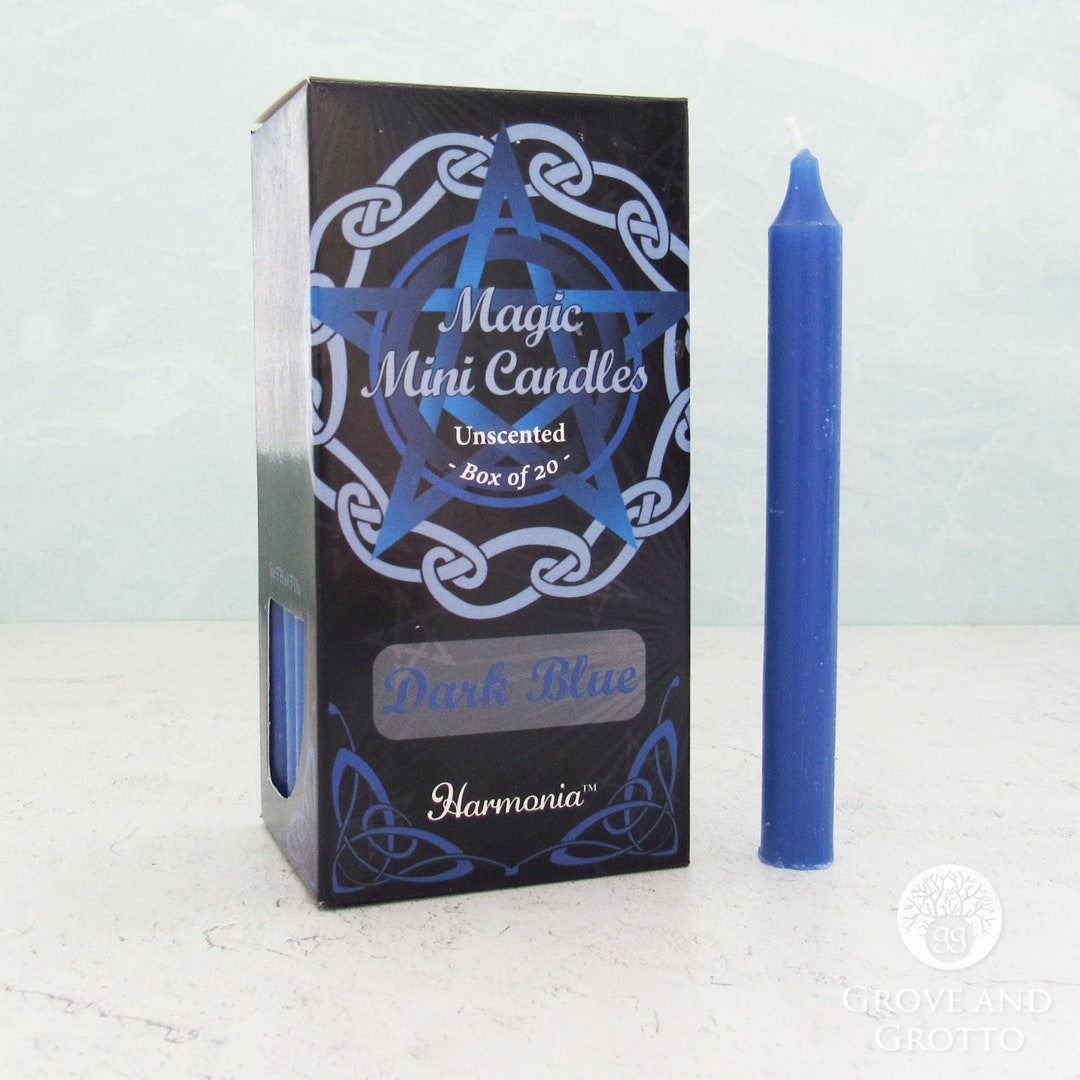 Blue Spell Candles box of 20 Magic Mini Candles by Harmonia Etsy