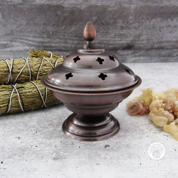 Antiqued Incense Burner With Lid -  Canada