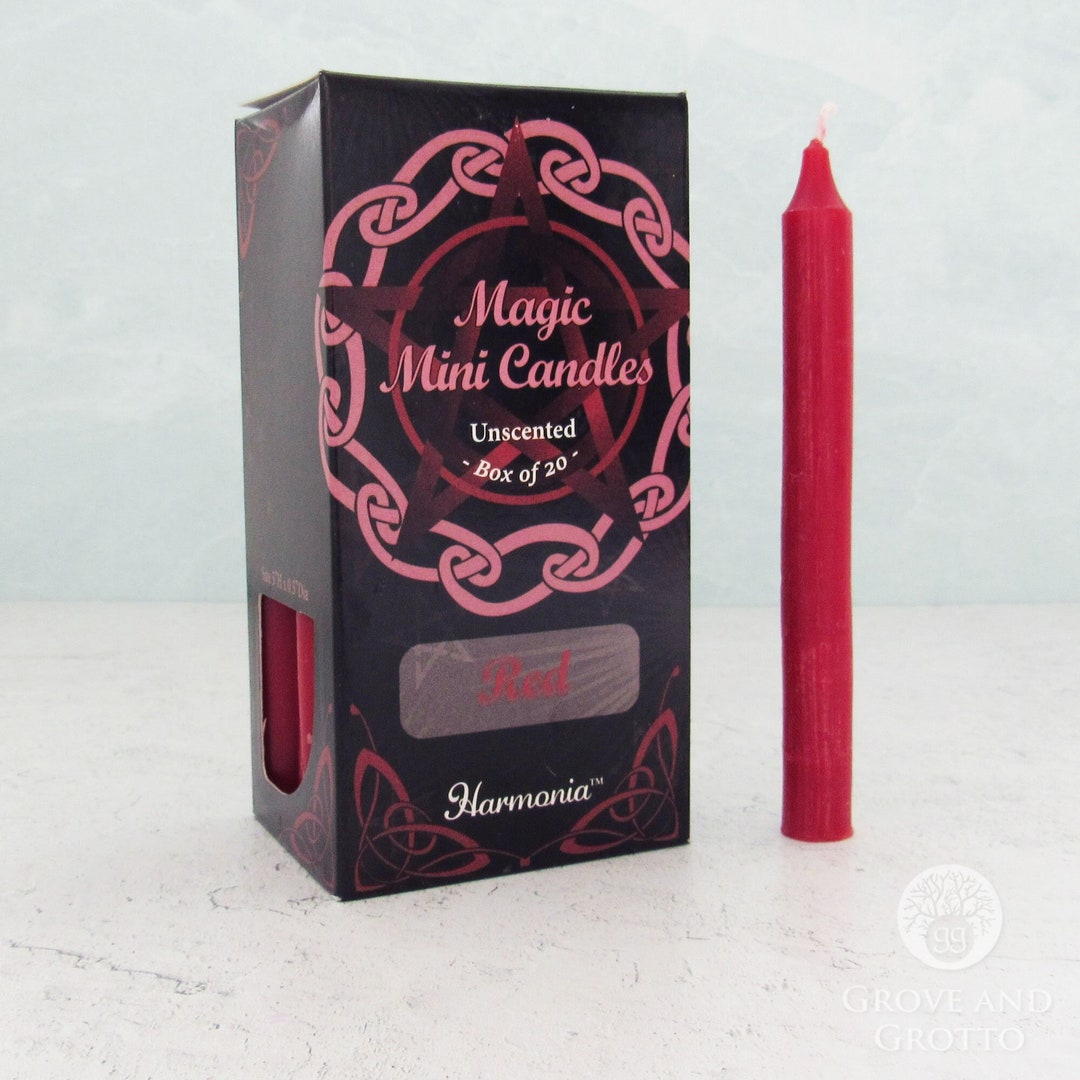 Red Spell Candles box of 20 Magic Mini Candles by Harmonia Etsy