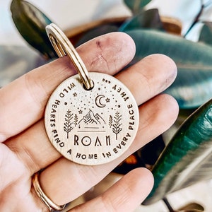 Wild Hearts Find A Home In Every Place They Roam - Stamped Brass Keychain Custom Keychain - Key Accessory - Adventure Awaits - Explore More