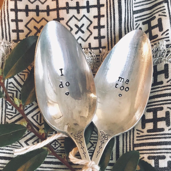 I do Me Too - Wedding - Stamped Silver Spoon - Coffee Spoon - Stamped Coffee Spoon Teaspoon - Vintage Spoon - Silver Spoon - Tea