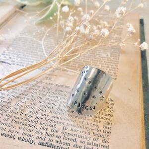 Fische Sternzeichen Konstellation - gestempelt Löffel Ring - gestempelt Silber Löffel Astrologie Geschenk - benutzerdefinierte Konstellation Sternzeichen Geschenk - Geburtstag