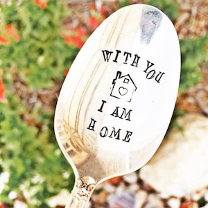 With You I am Home, Stamped Spoon, I Love You Gift, Bestie Gift, Gift For Him, Boyfriend Gift, Husband Gift, Wedding Gift, Coffee Spoon, Tea