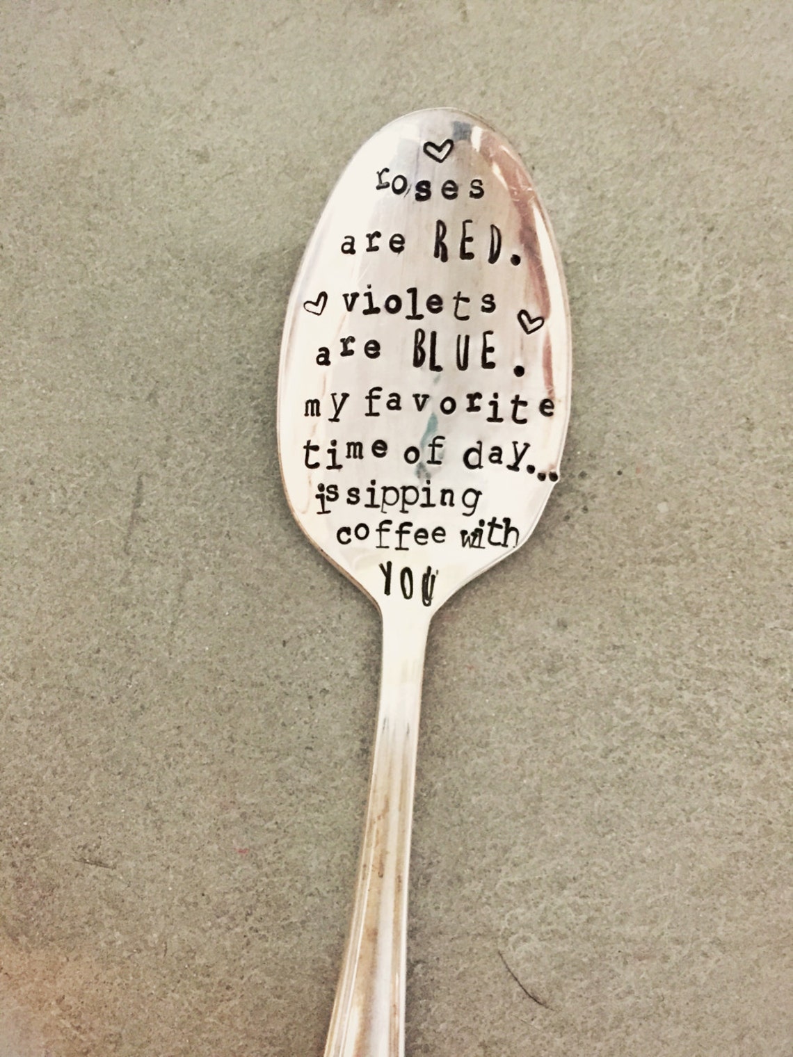 Stamped Silver Spoon Love Poem Gift for Him Gift for Her Etsy