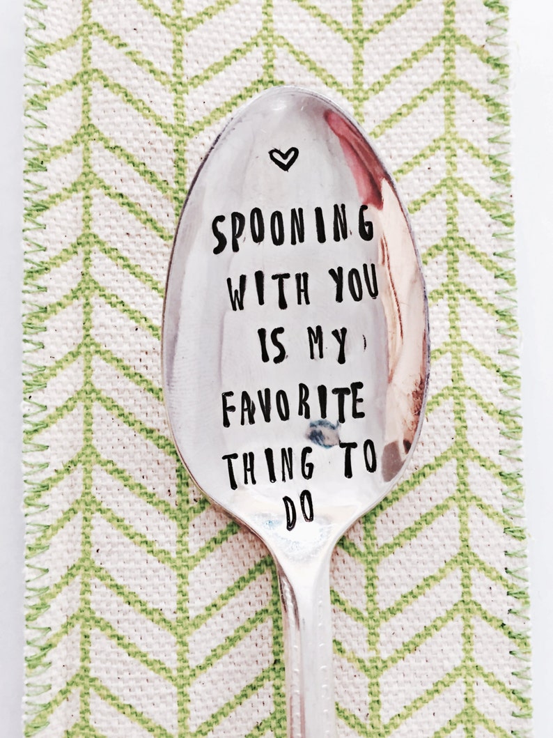 Stamped Silver Spoon Love Spoon Gift For Him Gift For Her Etsy