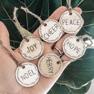オーナメント 6 パック - ノエル - 喜び - 歓喜 - 平和 - 希望