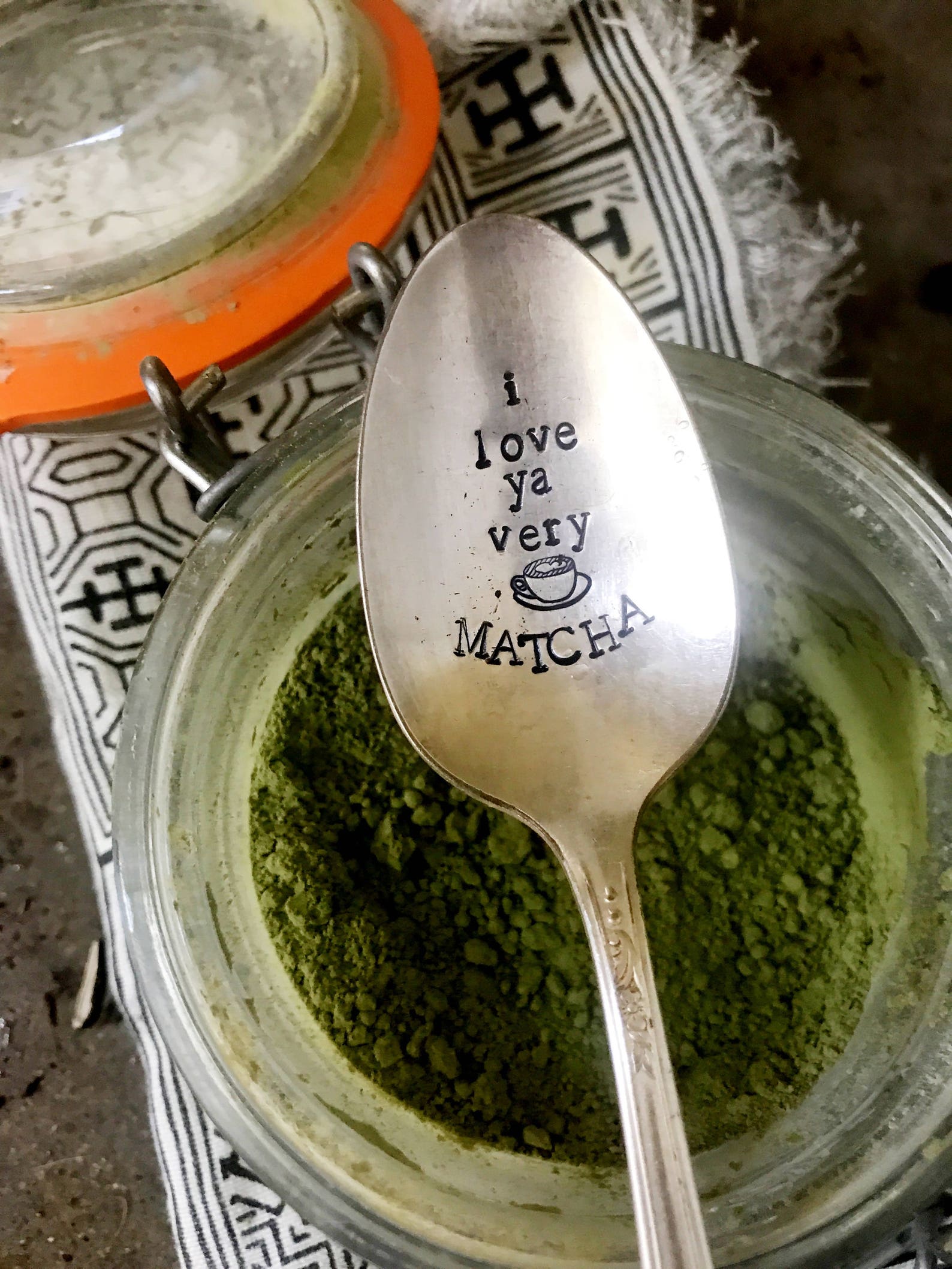 Matcha Spoon Stamped Teaspoon Matcha Latte Silver Spoon Etsy