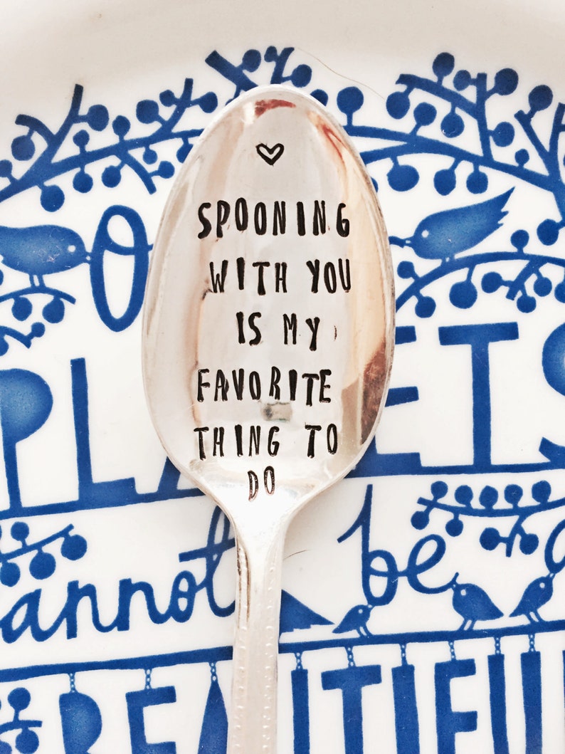Stamped Silver Spoon Love Spoon Gift For Him Gift For Her Etsy