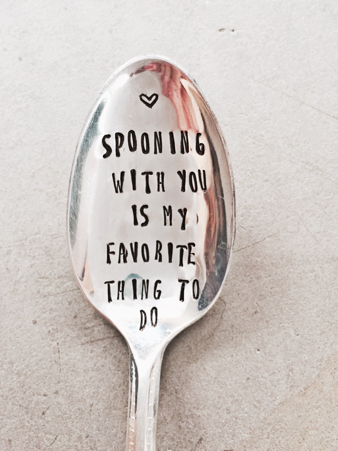 Stamped Silver Spoon Love Spoon Gift For Him Gift For Her Etsy
