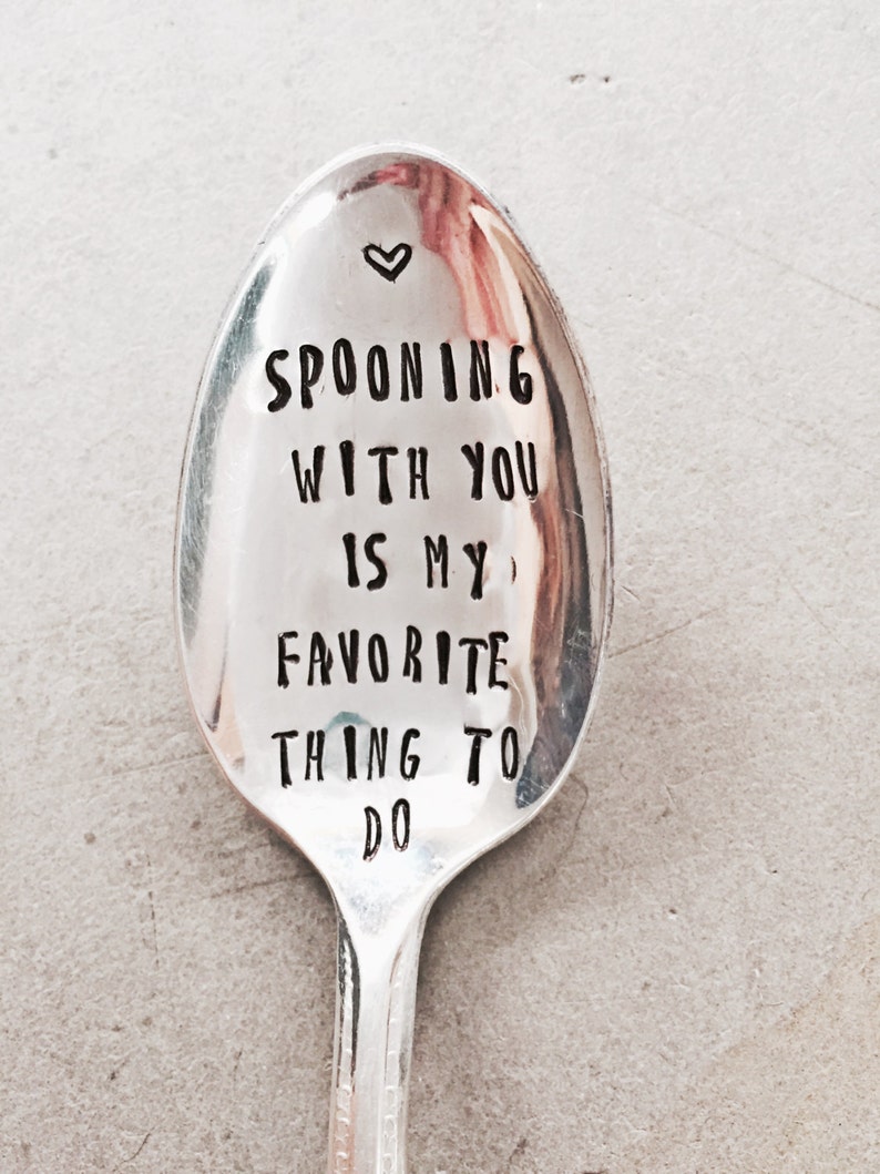 Stamped Silver Spoon Love Spoon Gift For Him Gift For Her Etsy