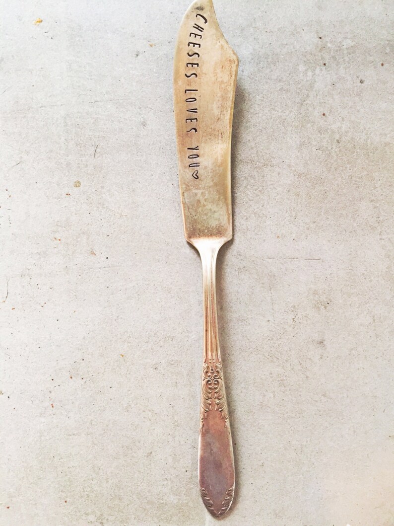 Cheeses Loves You Knife Stamped Butter Spreader Cheese Etsy