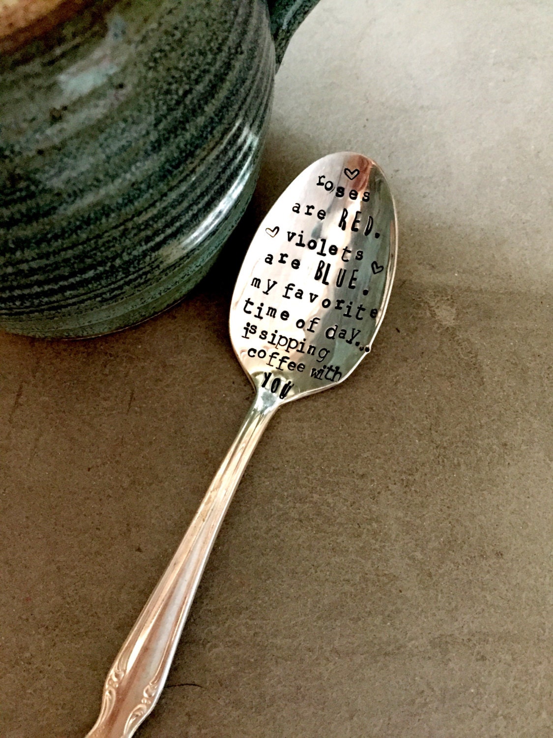 Stamped Silver Spoon Love Poem Gift for Him Gift for Her Etsy